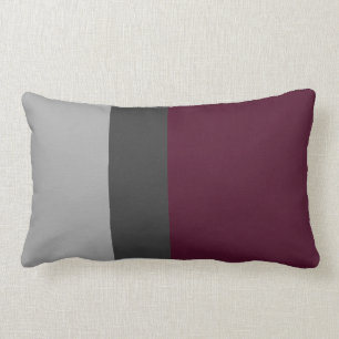 Plum Colour Block Lumbar Pillow