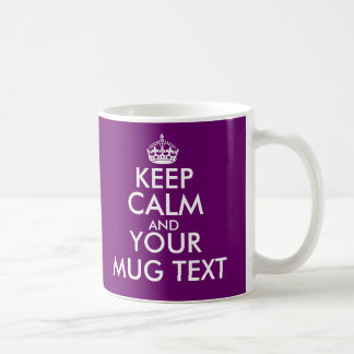 Plum colour Keep Calm Mug | Customise text