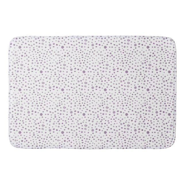 Plum Confetti Watercolor Dots  Bath Mat (Front)