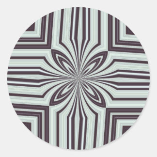 Plum & Cream Kaleidoscope Classic Round Sticker