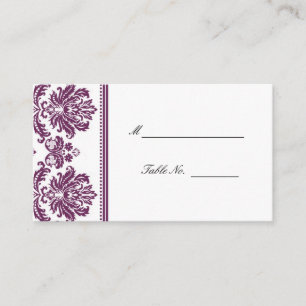 Plum Damask Wedding Seating Placecards