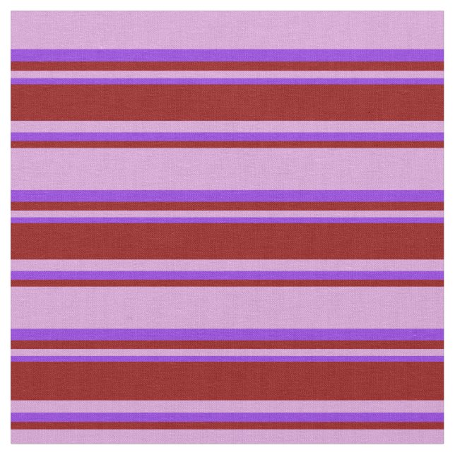 Plum, Dark Red, and Purple Coloured Lines Fabric (Close Up)