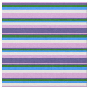 Plum, Dark Slate Blue, Dark Green, Blue & White Fabric