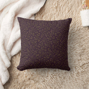 Plum Deep Purple Olive Floral Botanical Cushion