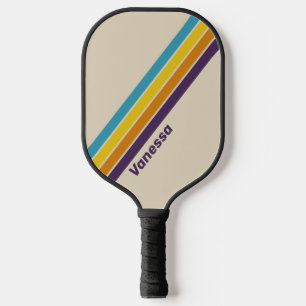 Plum Dust Rainbow Striped with Name Pickleball Paddle