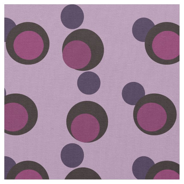 Plum Eclipse - Luxe Mid-Century Circles Fabric (Close Up)