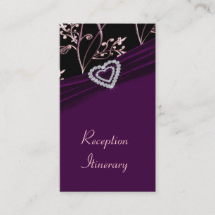 Plum Elegance Heart Floral Swirls Enclosure Card