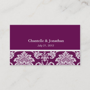 Plum Elegant Damask Business Card