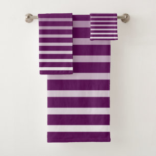 Plum  - Elegant Plum Stripes Bath Towel