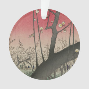 Plum Estate Japanese Edo Woodblock Plum Ornament