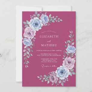 Plum Ethereal Floral Bloom Wedding Invitation