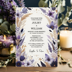 Plum Fall Spring Summer Lavender Sage Wedding Invitation