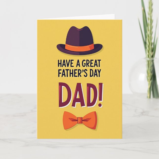Plum Fedora Fathers Day Card (Front)