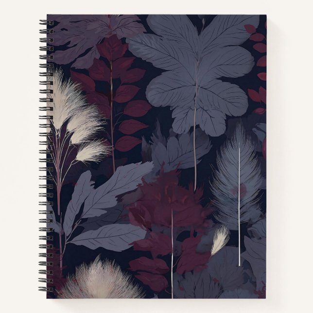 Plum Fig & Pampas Grass Botanical Notebook (Front)