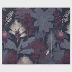 Plum Fig & Pampas Grass Seamless Autumn Wrapping Paper