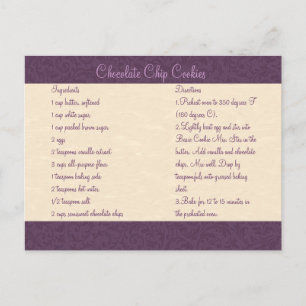 Plum Filigree Recipe Card