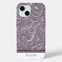 Plum Floral Damask Custom Samsung