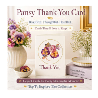 Plum Floral Thank You Card Elegant Botanical