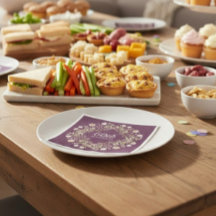 Plum Floral Wreath 60th Birthday Paper Napkins