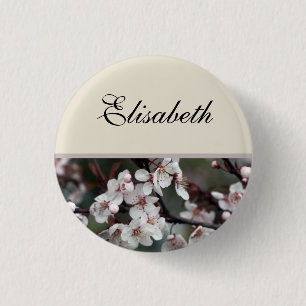 plum flower wedding button