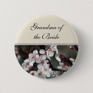 plum flower  wedding button