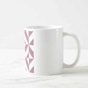 Plum Geometric Deco Cube Pattern Coffee Mug
