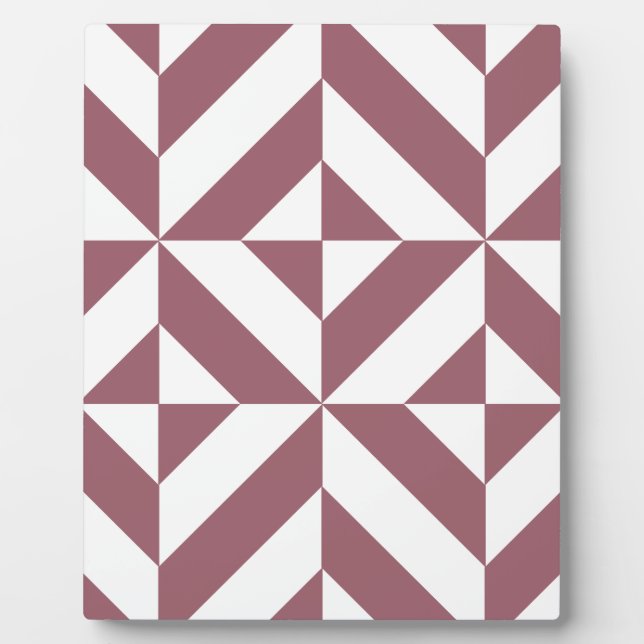 Plum Geometric Deco Cube Pattern Plaque (Front)