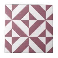 Plum Geometric Deco Cube Pattern