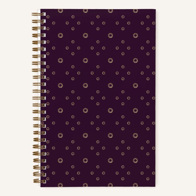 Plum | Golden Zinnia Sun Notebook (Front)