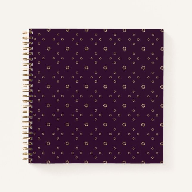 Plum | Golden Zinnia Sun Notebook (Front)