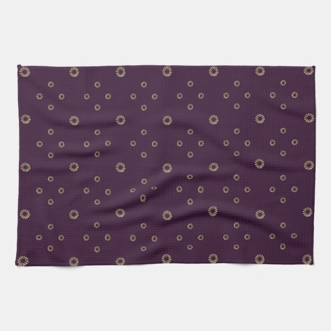 Plum | Golden Zinnia Sun Tea Towel (Horizontal)