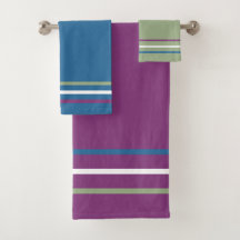 Plum Green Blue White Geometric Stripes