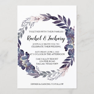 Plum Grey Wedding Invitation