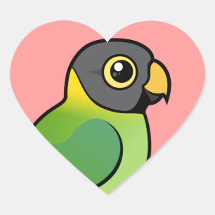 Plum-headed Parakeet female Heart Sticker