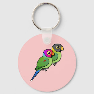 Plum-headed Parakeet Pair Key Ring