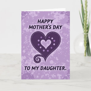 Plum Heart Sweet Mothers Day Card