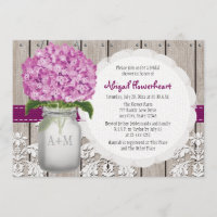 Plum Hydrangea Mason Jar Bridal Shower