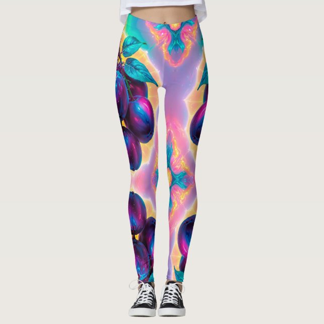 Plum illustration leggings (Front)