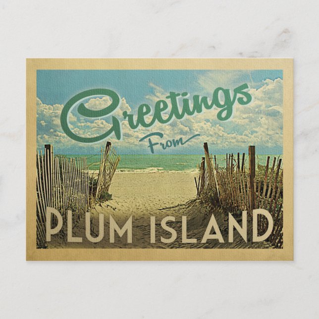 Plum Island Vintage Travel Postcard (Front)