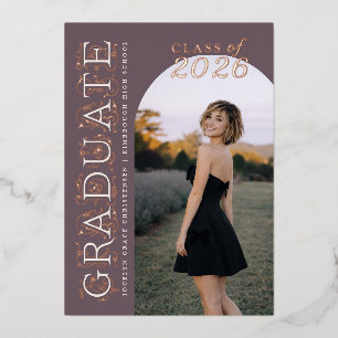 Plum Ivory Photo Graduation Rose Gold