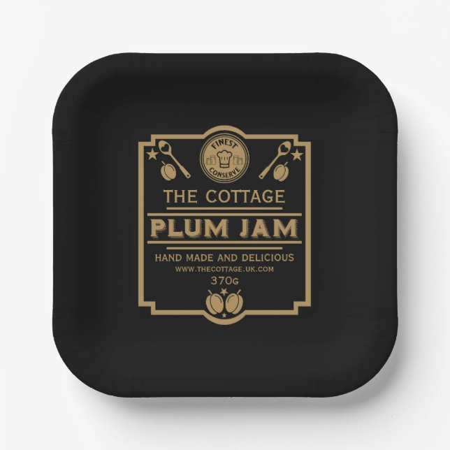 Plum Jam Conserve Maker Paper Plate (Front)