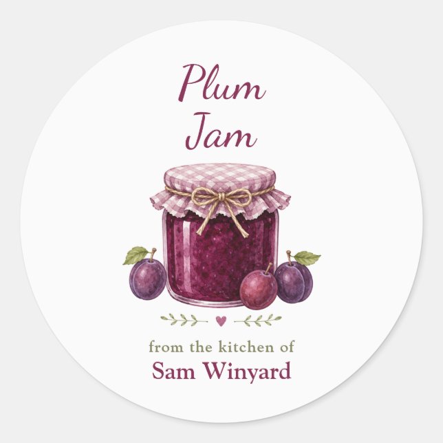 Plum Jam From the Kitchen Of Label (Front)
