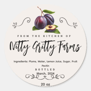 Plum Jam Jelly preserve Custom Canning Label