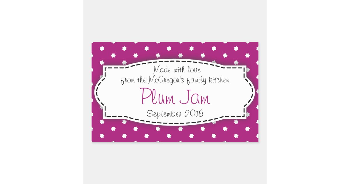 Plum jam preserve purple food label sticker | Zazzle.co.uk