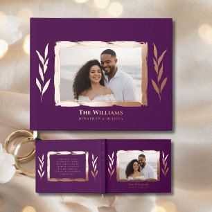 Plum Jewel Tone Foil Wedding Guestbook Photo Luxe