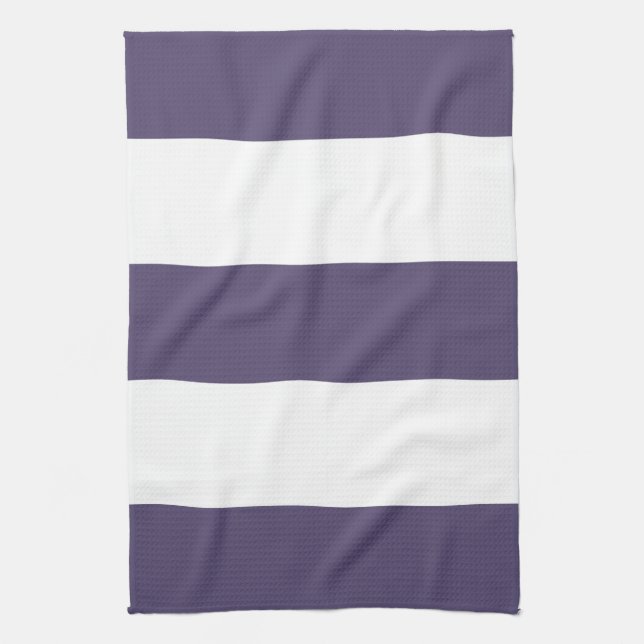 Plum Lavender & White Stripe Kitchen Towel Gift (Vertical)