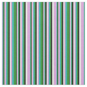 Plum, Light Sea Green, Forest Green, Black & White Fabric