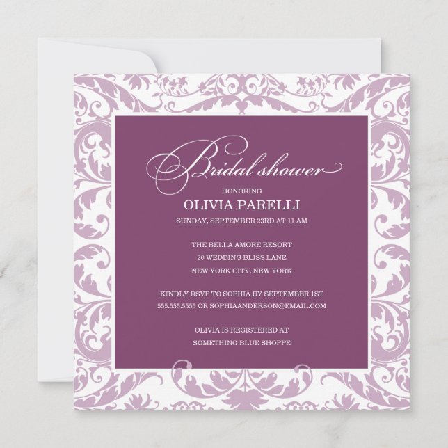 PLUM & LILAC SHOWER | BRIDAL SHOWER INVITE (Front)