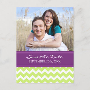 Plum Lime Photo Save the Date Wedding Postcards