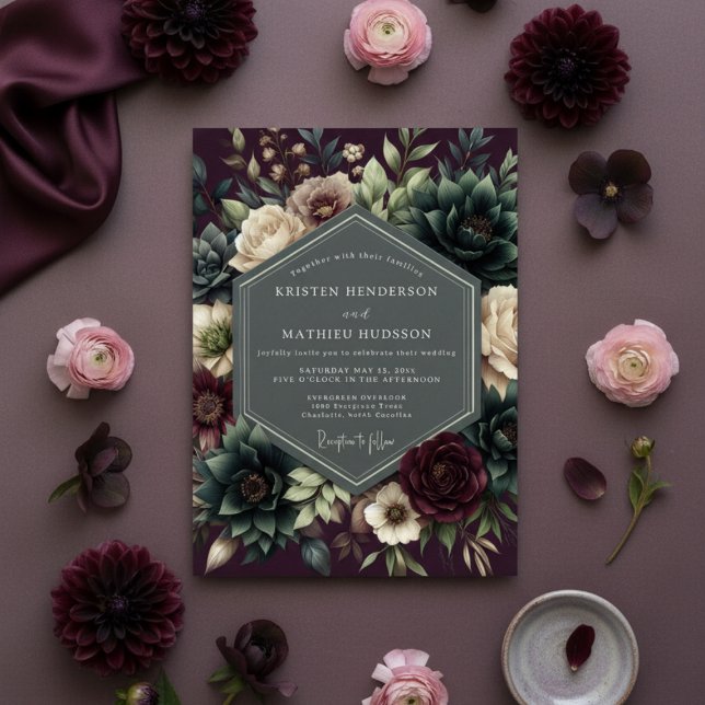 Plum Lush Winter Wedding Invitation (Creator Uploaded)